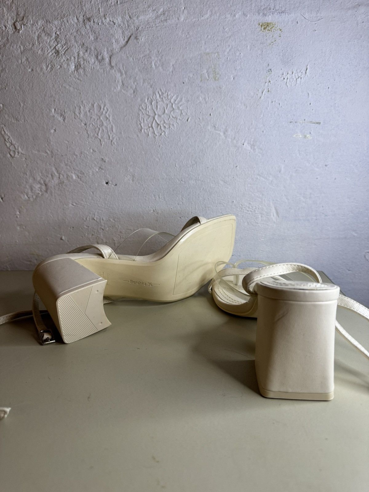 Bershka Bershka White Summer Heels Size US 5 / IT 35 - 4 Thumbnail