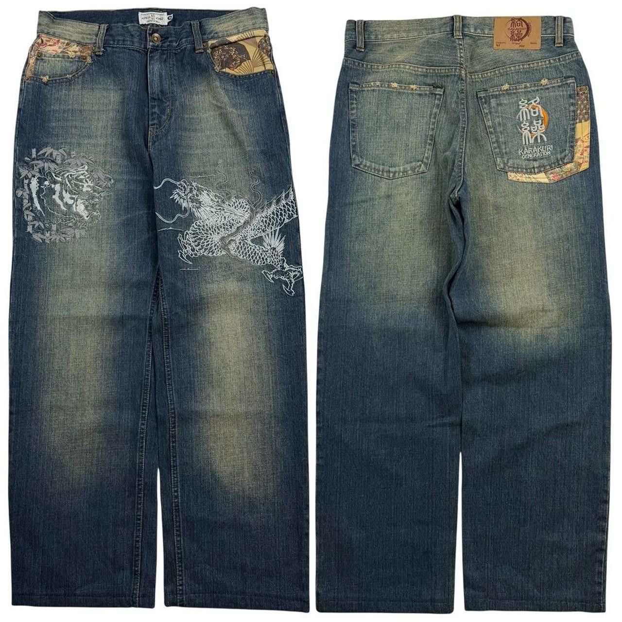 Karakuri Tamashii Karakuri Tamashii Embroidered Japanese Denim Jeans Waist 32 Size US 32 / EU 48 - 1 Thumbnail