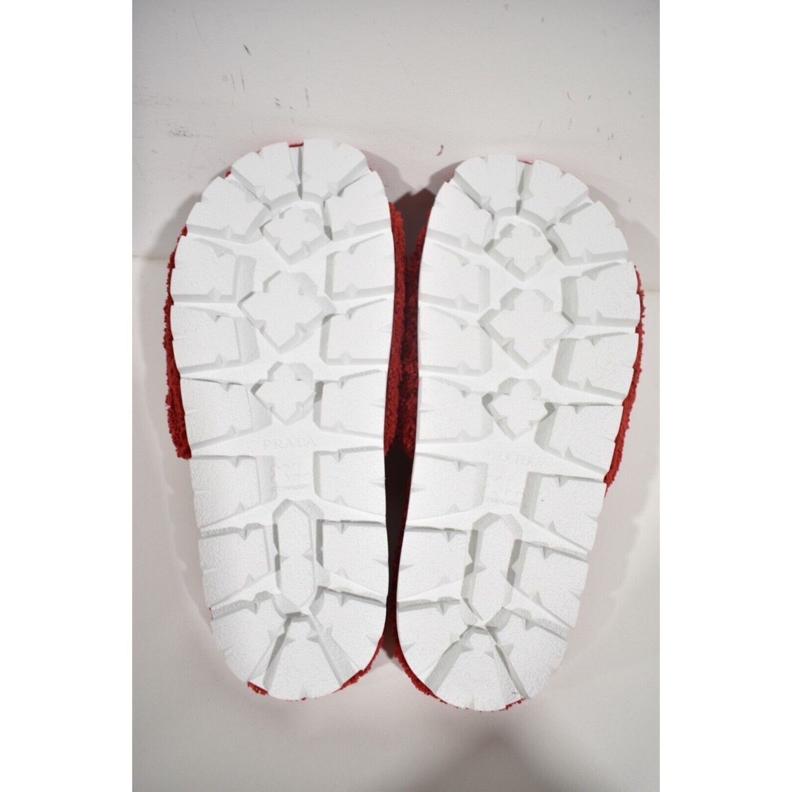 Prada Prada Terry Cloth Roso Red Black Logo Slide Sandal Rubber Size US 10 / IT 40 - 10 Thumbnail