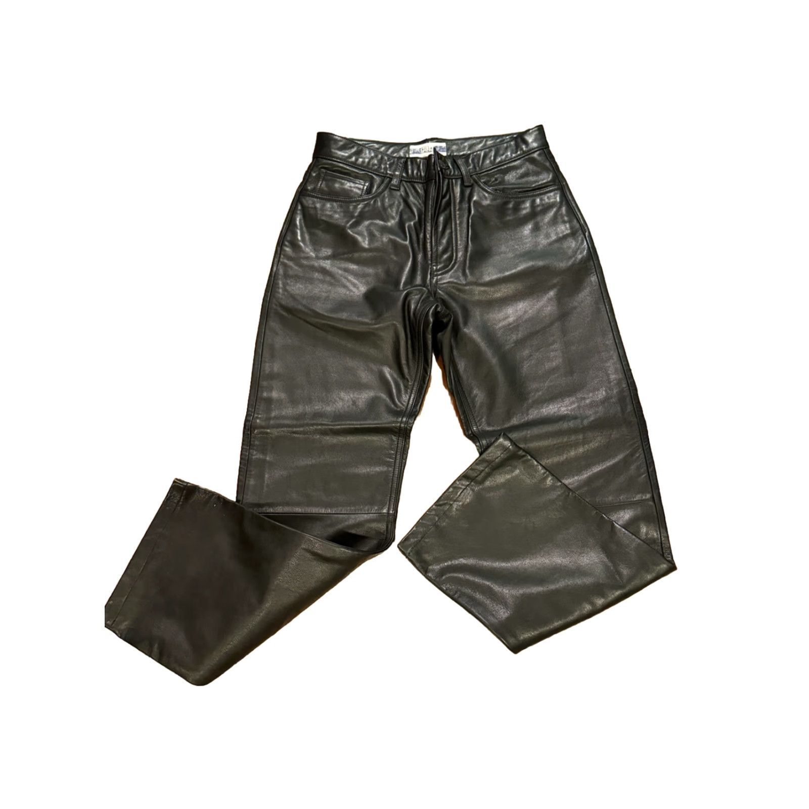 Gap GAP Black Leather Biker Pants 30x28 - Iconic Jeans, Leather, Pants, Regular, Men, Vintage, 30, 28 Inseam Size US 30 / EU 46 - 4 Thumbnail
