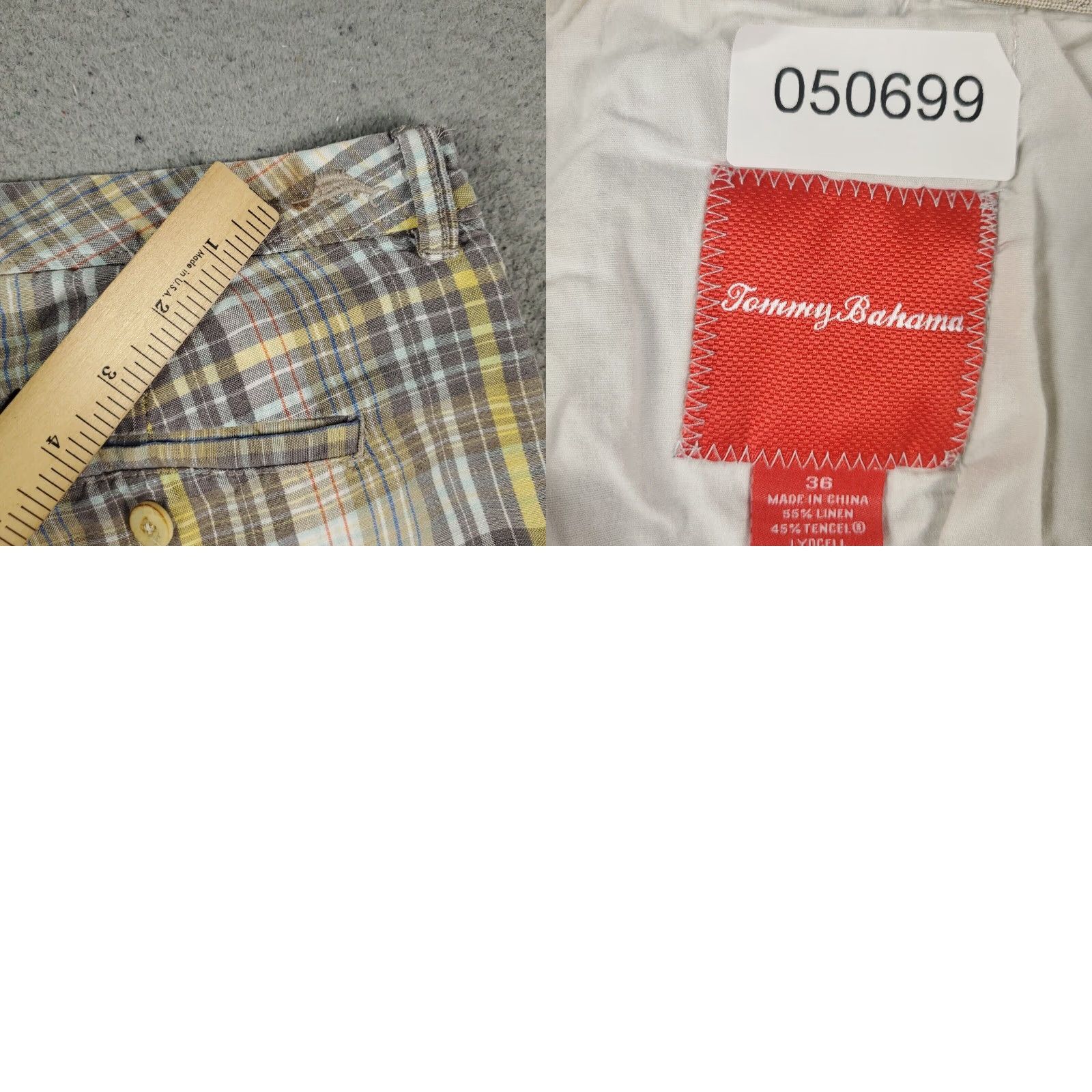 Tommy Bahama VINTAGE Tommy Bahama Shorts Men Size 36 Flat Front Chino Linen Plaid Brown Yellow Casual Size US 36 / EU 52 - 8 Thumbnail