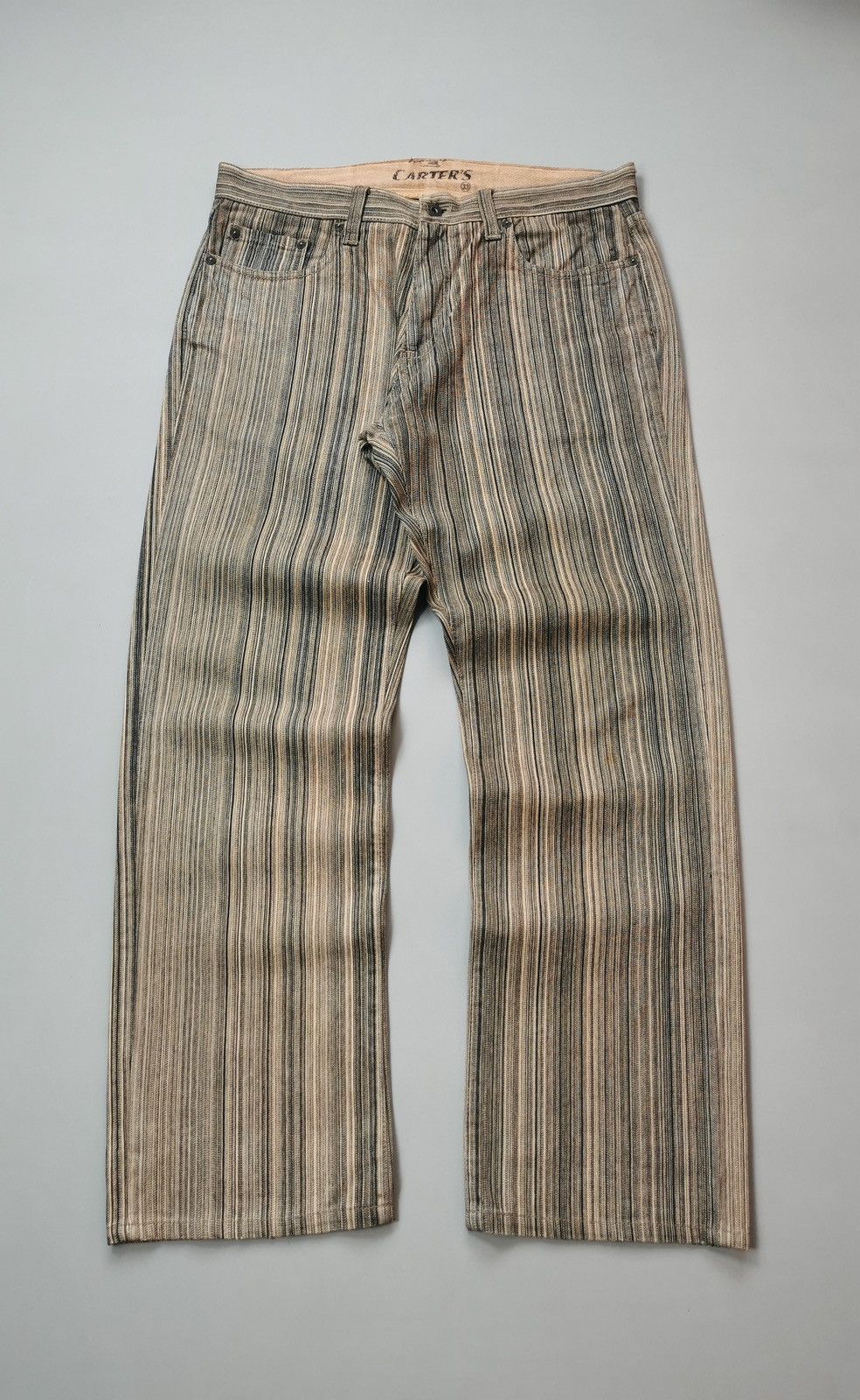 Japanese Brand Carters Stripe Jeans (LG57) Size US 34 / EU 50 - 1 Thumbnail