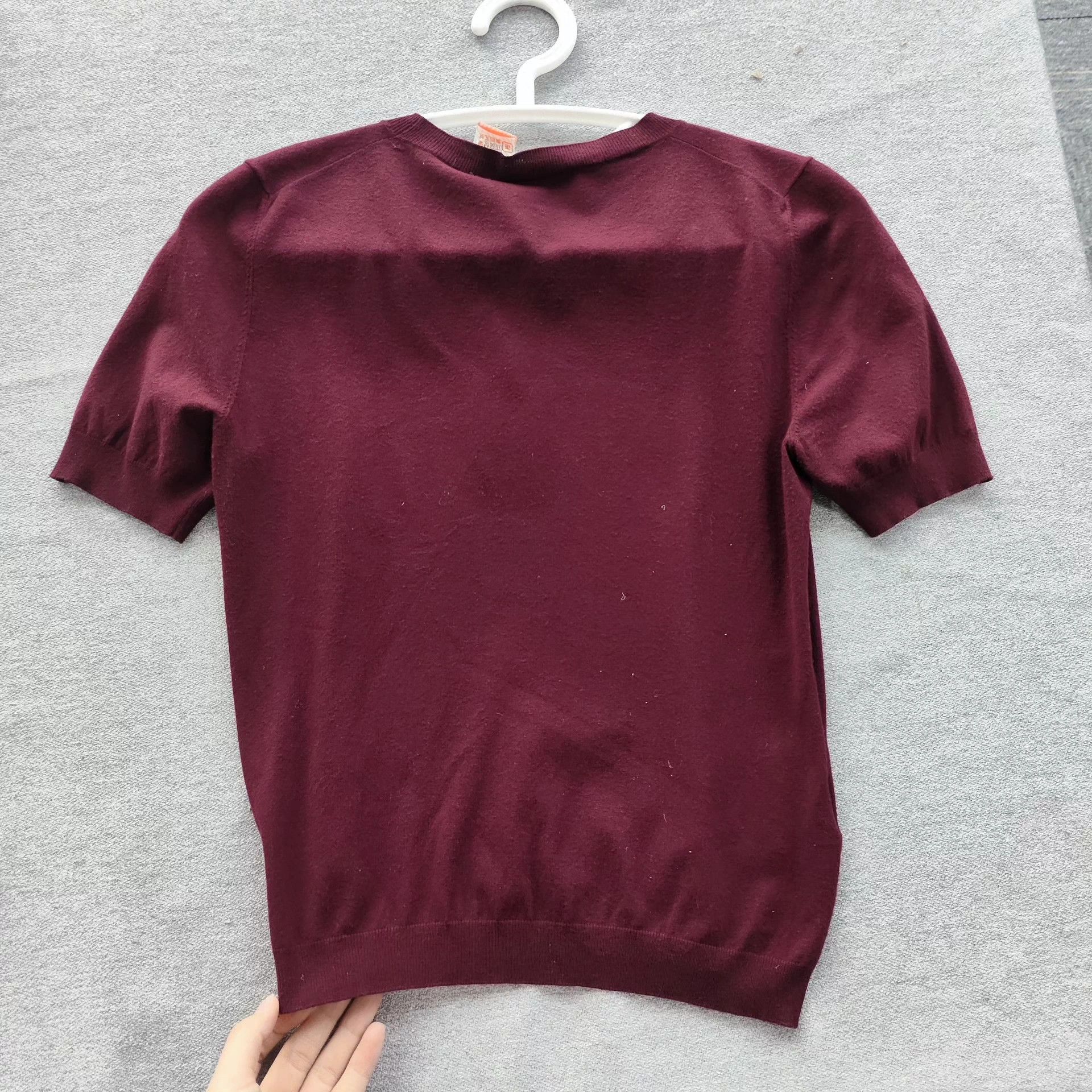 Miu Miu MIU MIU Burgundy Knit Short Sleeve Women's 38 Size XS / US 0-2 / IT 36-38 - 3 Thumbnail