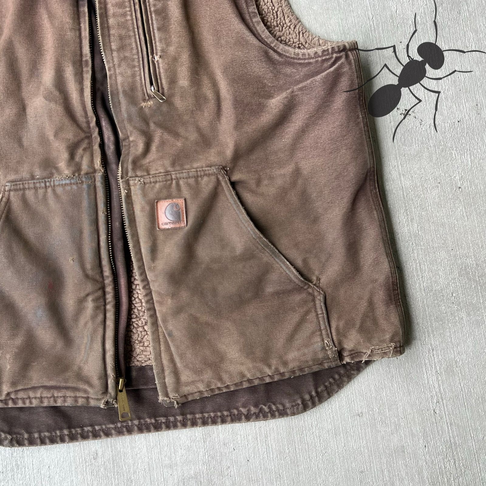Carhartt × Vintage Carhartt V33 DKB faded brown work wear vest Size US M / EU 48-50 / 2 - 4 Thumbnail