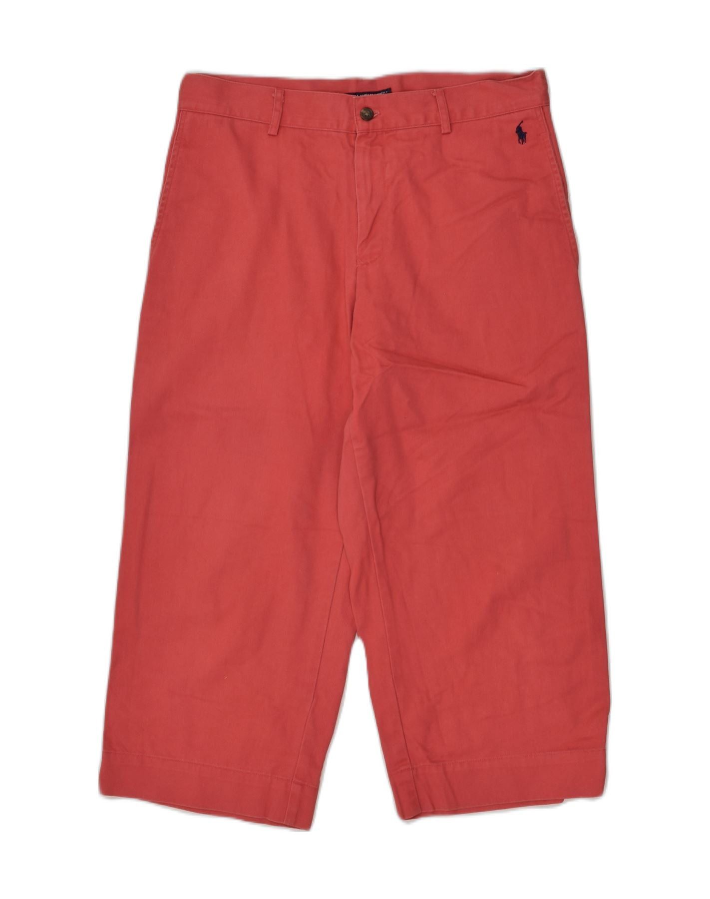 Ralph Lauren Womens Straight Capri Trousers US 12 Large W32 Red Cotton Size 30" / US 8 / IT 44 - 1 Thumbnail