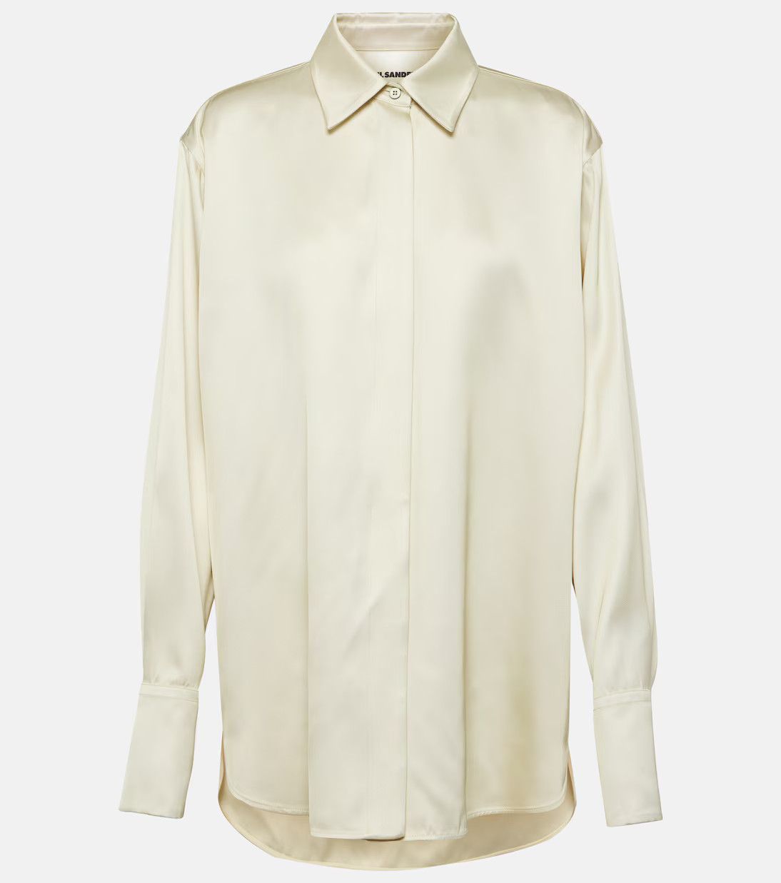 Jil Sander o1loc1c0426 Oversized Satin Shirt in Beige Size XL / US 12-14 / IT 48-50 - 1 Thumbnail