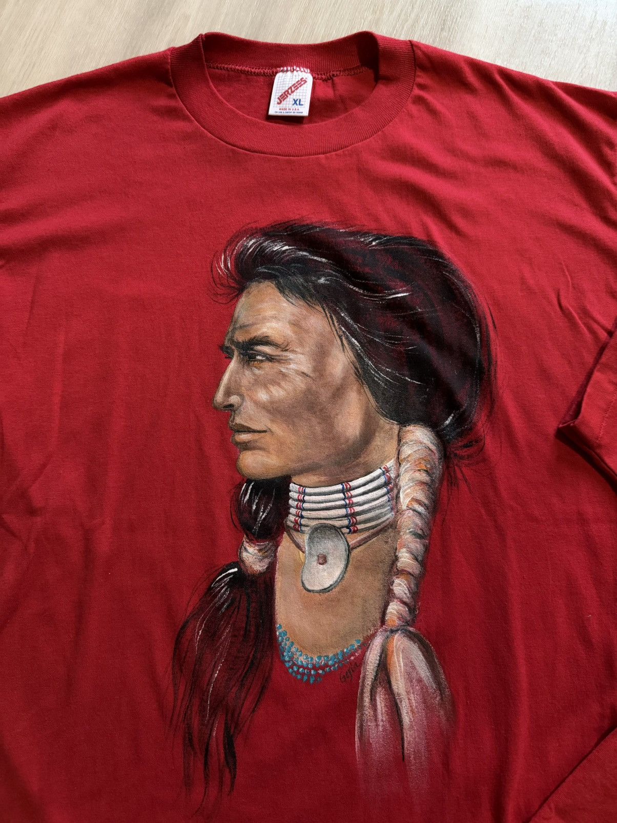 Vintage Vintage Hand Painted Native American Portraits Shirts Size US XL / EU 56 / 4 - 3 Thumbnail
