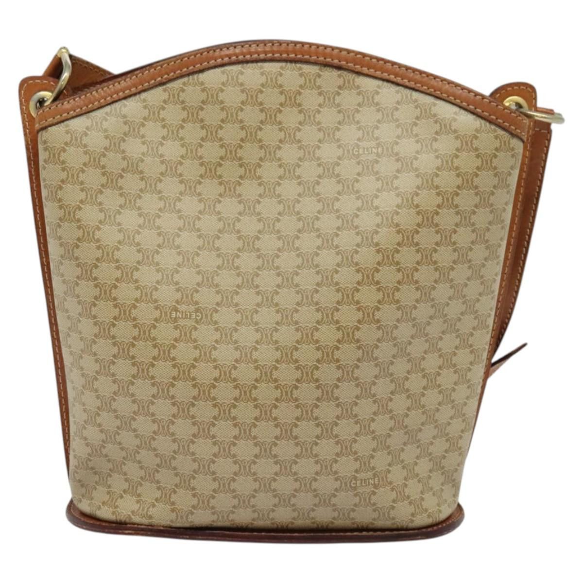 Celine CELINE Macadam Canvas Shoulder Bag Pvc Beige Gold Size ONE SIZE - 3 Thumbnail