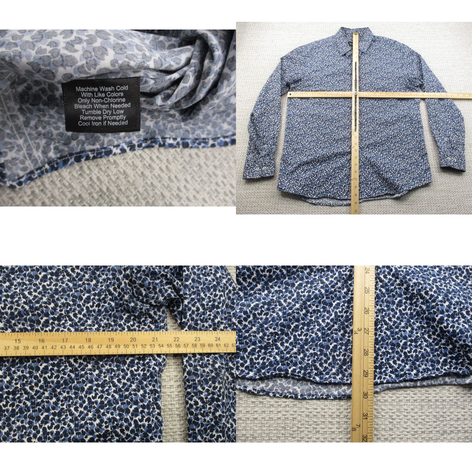 Vintage Awearness Kenneth Cole Shirt Mens Large Floral Print Button Up Stretch Casual Size US L / EU 52-54 / 3 - 8 Thumbnail