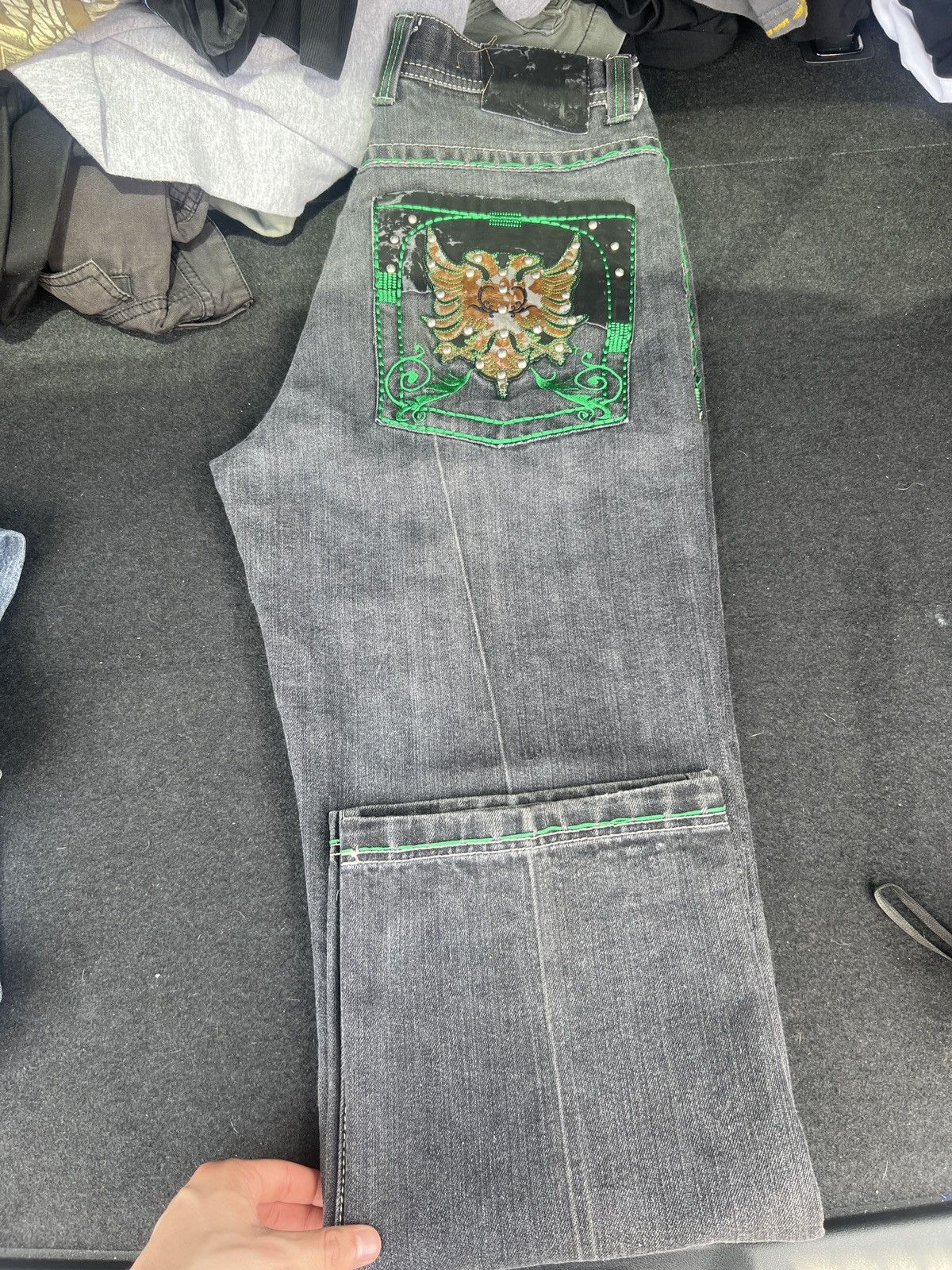 Other × Vintage Baggy ablanche embroidered denim Size US 32 / EU 48 - 6 Thumbnail