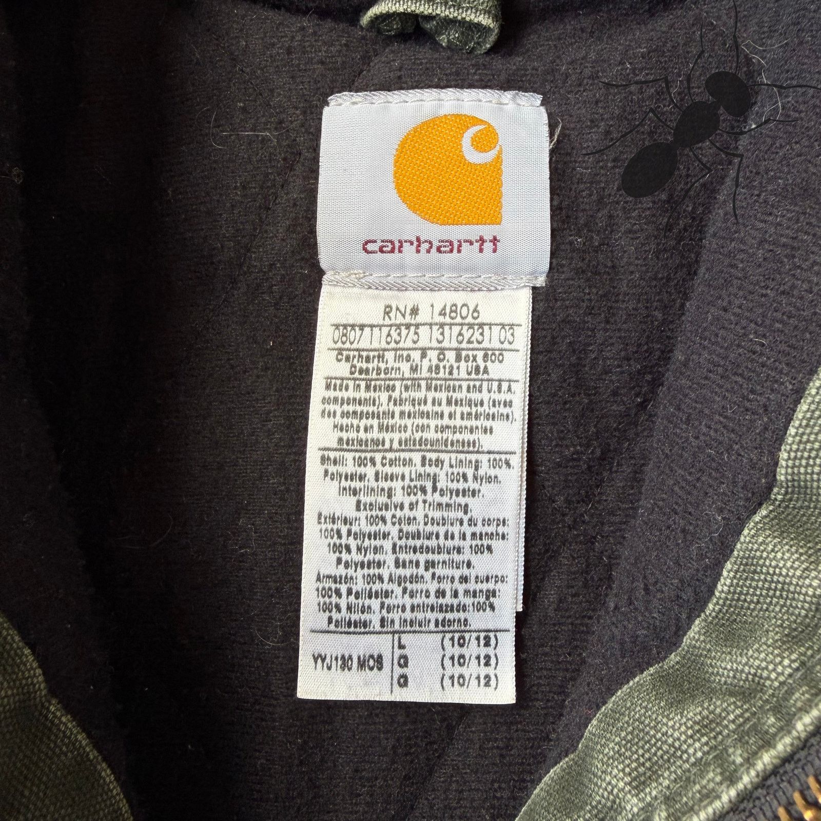 Carhartt × Vintage Carhartt YOUTH YJ130 MOS green hooded work wear jacket Size US XS / EU 42 / 0 - 5 Thumbnail