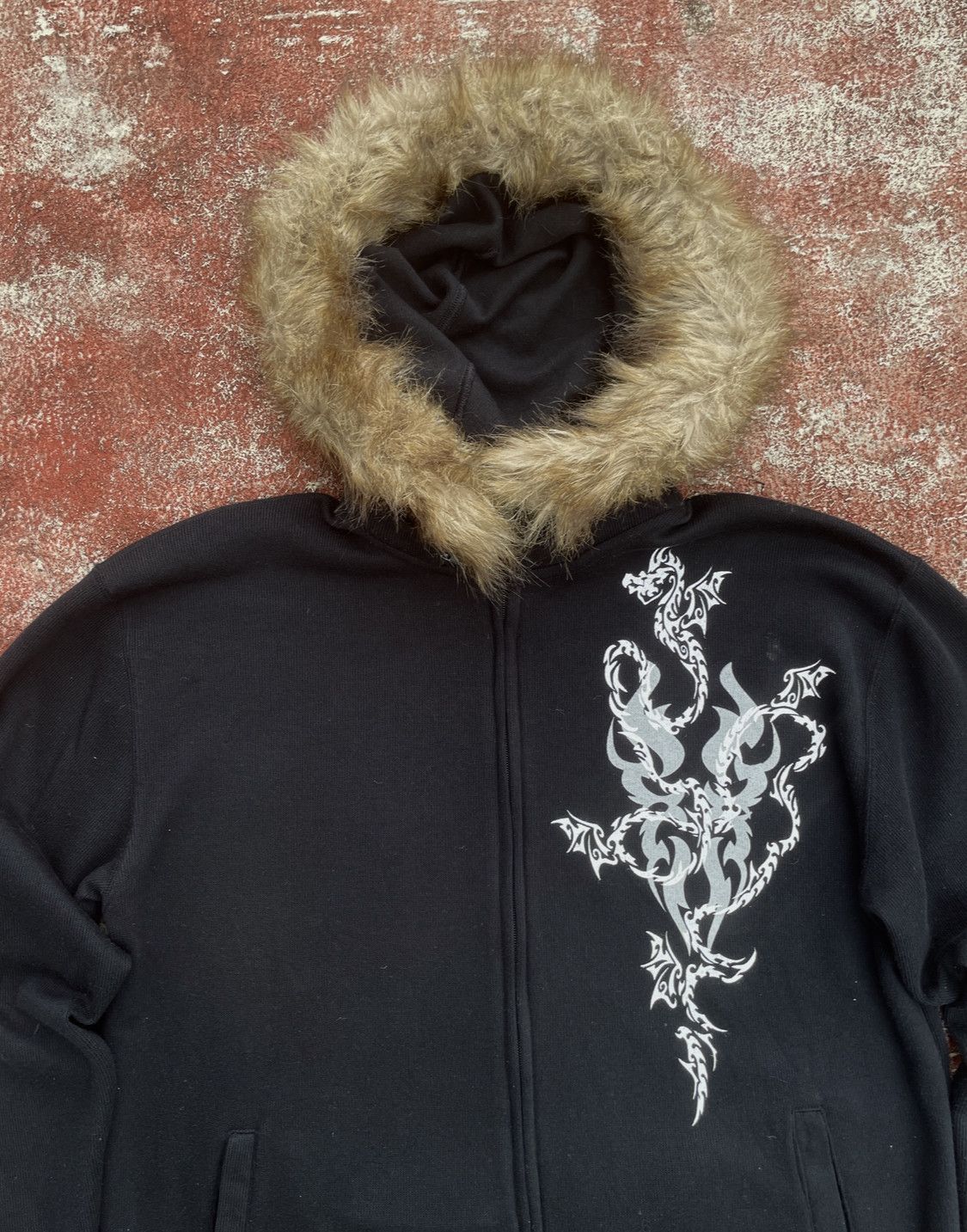 Japanese Brand 2000s Japanese arcive Fur Hoodie Karma Black Triball Gothic Size US L / EU 52-54 / 3 - 5 Thumbnail