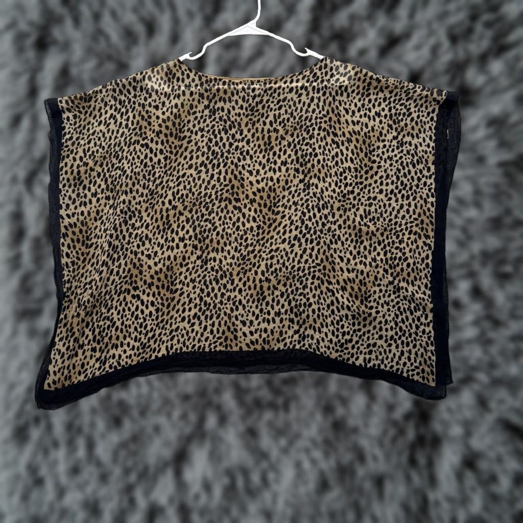 Talbots Talbots Leopard Print Kimono Top S Silk Boho Chic Blouse Multicolor Kimono Women Small Resort Layer Womens Size S / US 4 / IT 40 - 1 Thumbnail