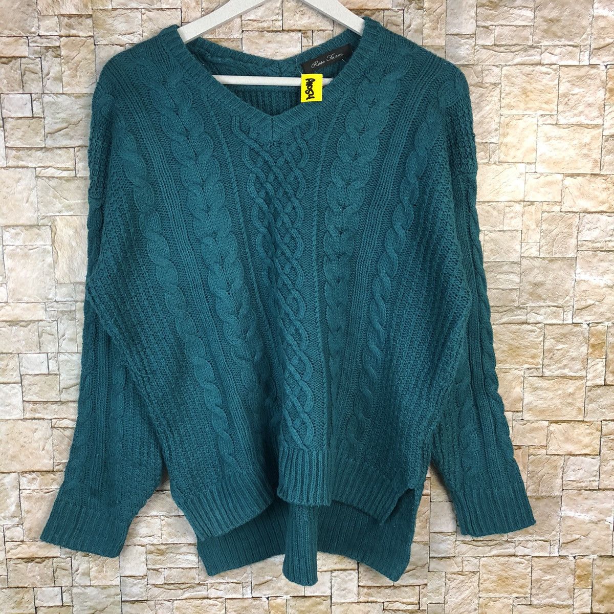 Aran Isles Knitwear × Homespun Knitwear × Japanese Brand Rose Farm Green Knitwear #A1054 Size M / US 6-8 / IT 42-44 - 3 Thumbnail