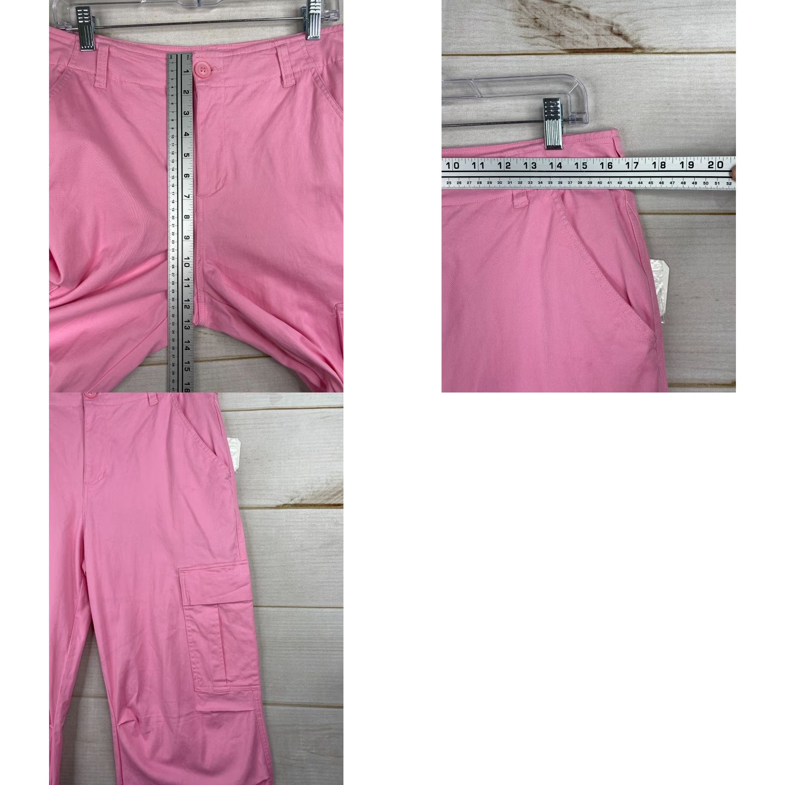 Vintage Altar'd State Women's Cargo Pants XL Pink High Rise Straight Stretch Casual NWT Size 40" / US 18 - 8 Thumbnail