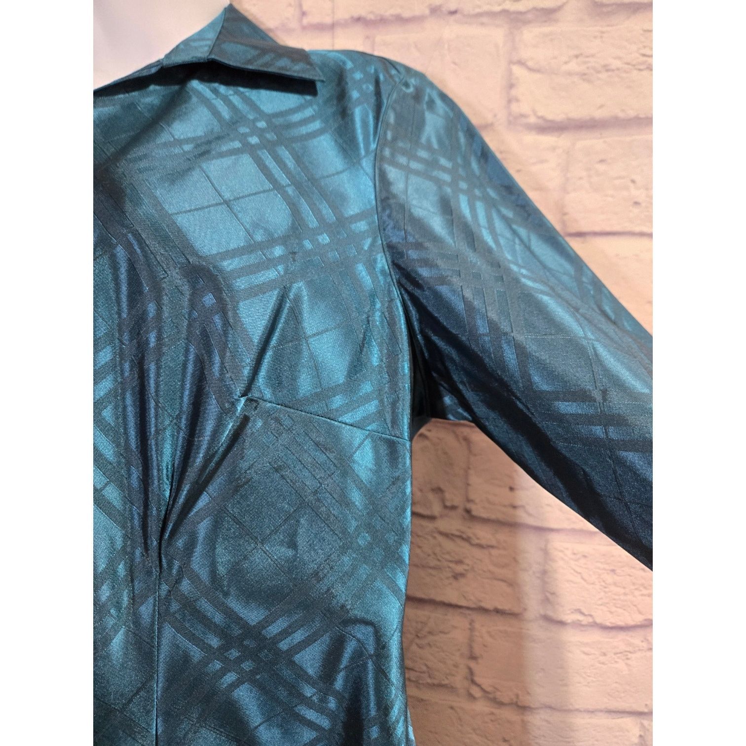 Other Coldwater Creek Green Blue Teal Full Zip Top PL Lightweight Size L / US 10 / IT 46 - 2 Thumbnail