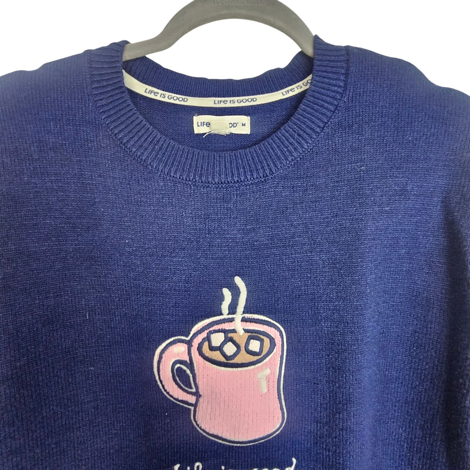 Life is Good Life Is Good Womens Coffee Sweater Size M Comfy Cozy Cabin Size M / US 6-8 / IT 42-44 - 2 Thumbnail