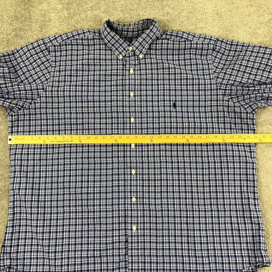 Ralph Lauren VINTAGE RALPH LAUREN Shirt Mens 3XLT Tall Blue Plaid Button Down Long Sleeve Pony Casual Size US XXL / EU 58 / 5 - 6 Thumbnail