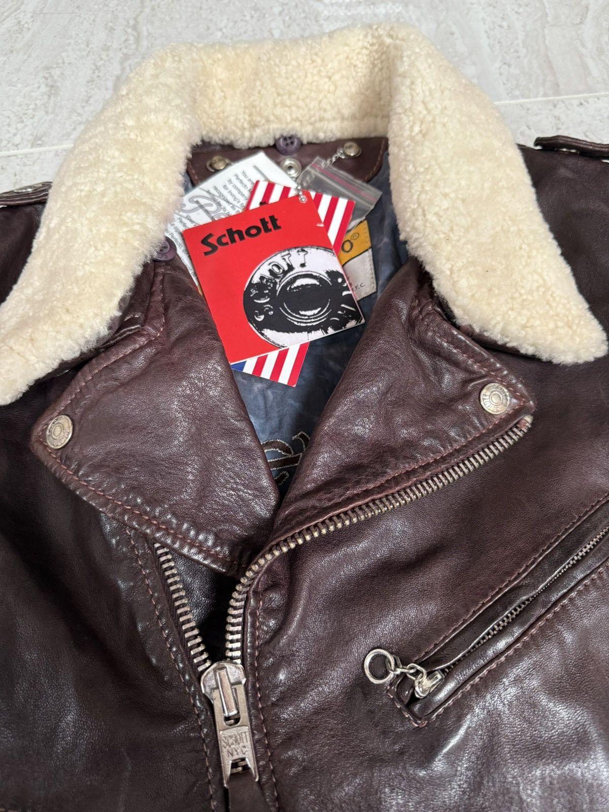 Schott Schott NYC Perfecto Leather Jacket – Deadstock – Made in USA Size M / US 6-8 / IT 42-44 - 4 Thumbnail
