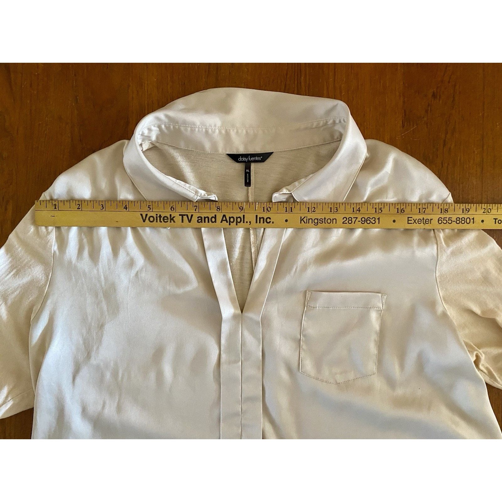 & Other Stories Women’s Shirt Daisy Fuentes XL Blouse Tab Sleeve Cream Size XL / US 12-14 / IT 48-50 - 5 Thumbnail