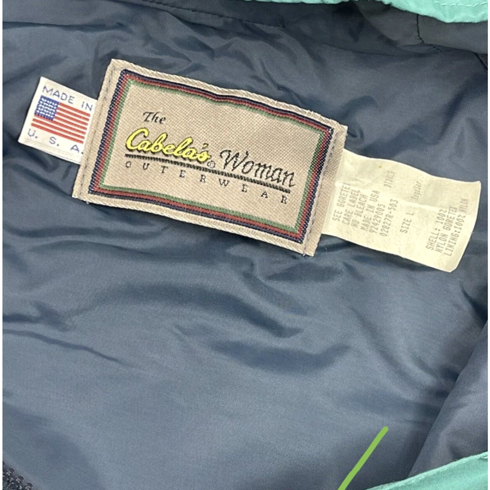 Vintage VINTAGE Cabela's Jacket L Rain Coat Womens Green Gore-Tex Mid-Length All Seasons 80s 90s Size L / US 10 / IT 46 - 3 Thumbnail