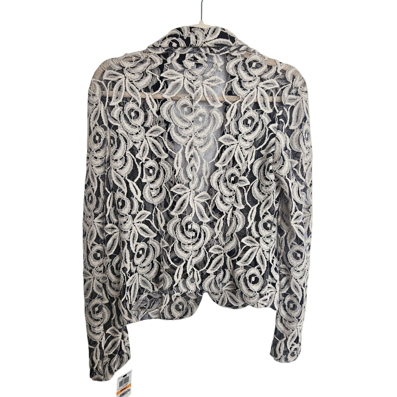 I.N.C NEW INC International Concepts Black Ivory Lace Blazer S Size S / US 4 / IT 40 - 8 Thumbnail