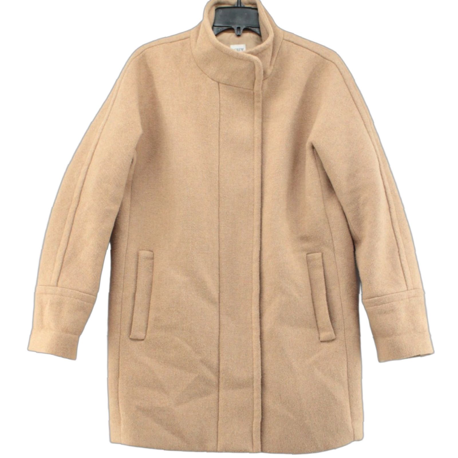 J.Crew J. Crew City Coat Women Sz 6 Beige Tan Full Zip Pockets Lining Wool Blend Preppy Coat Size M / US 6-8 / IT 42-44 - 1 Thumbnail
