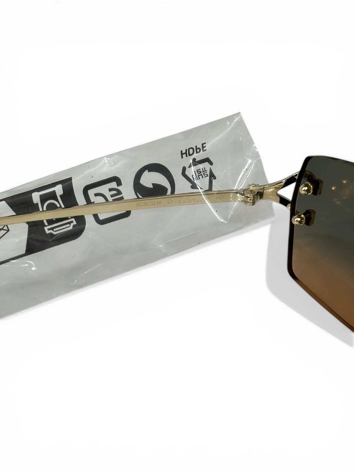 Cartier Cartier Rectangle Ombre Rimless Sunglasses CT0550S Size ONE SIZE - 5 Thumbnail