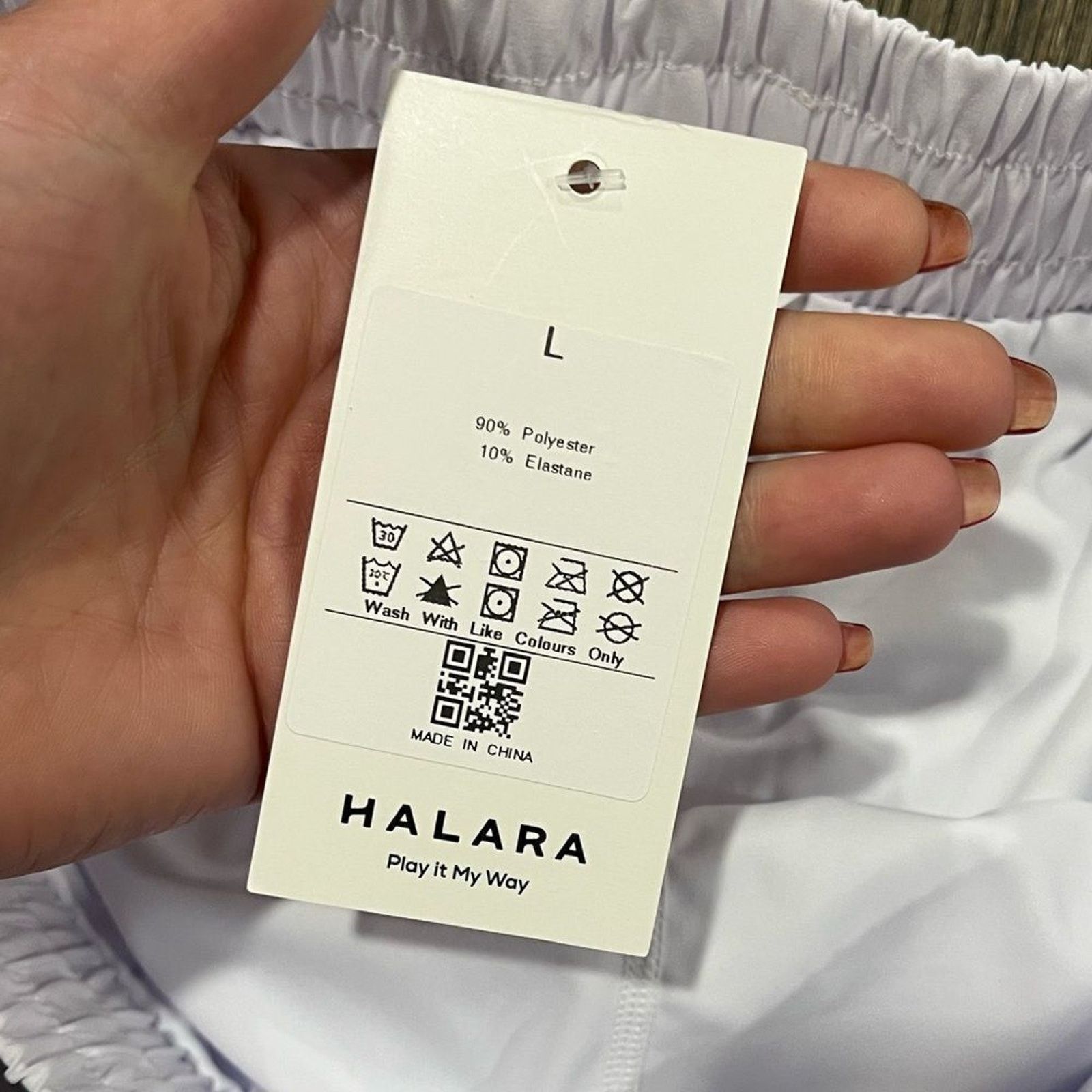 Vintage NWT Halara White Drawstring Contrast Mesh Athletic Shorts L Size 30" / US 8 / IT 44 - 5 Thumbnail
