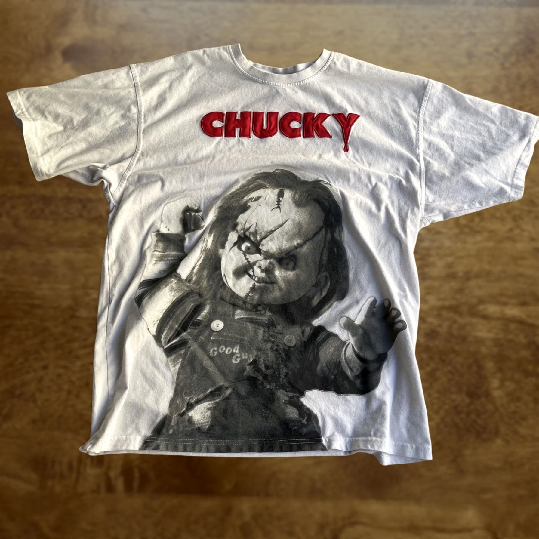 Vintage Chucky Shirt Mens XL White Horror Halloween Graphic Tee T-Shirt Size US XL / EU 56 / 4 - 1 Thumbnail
