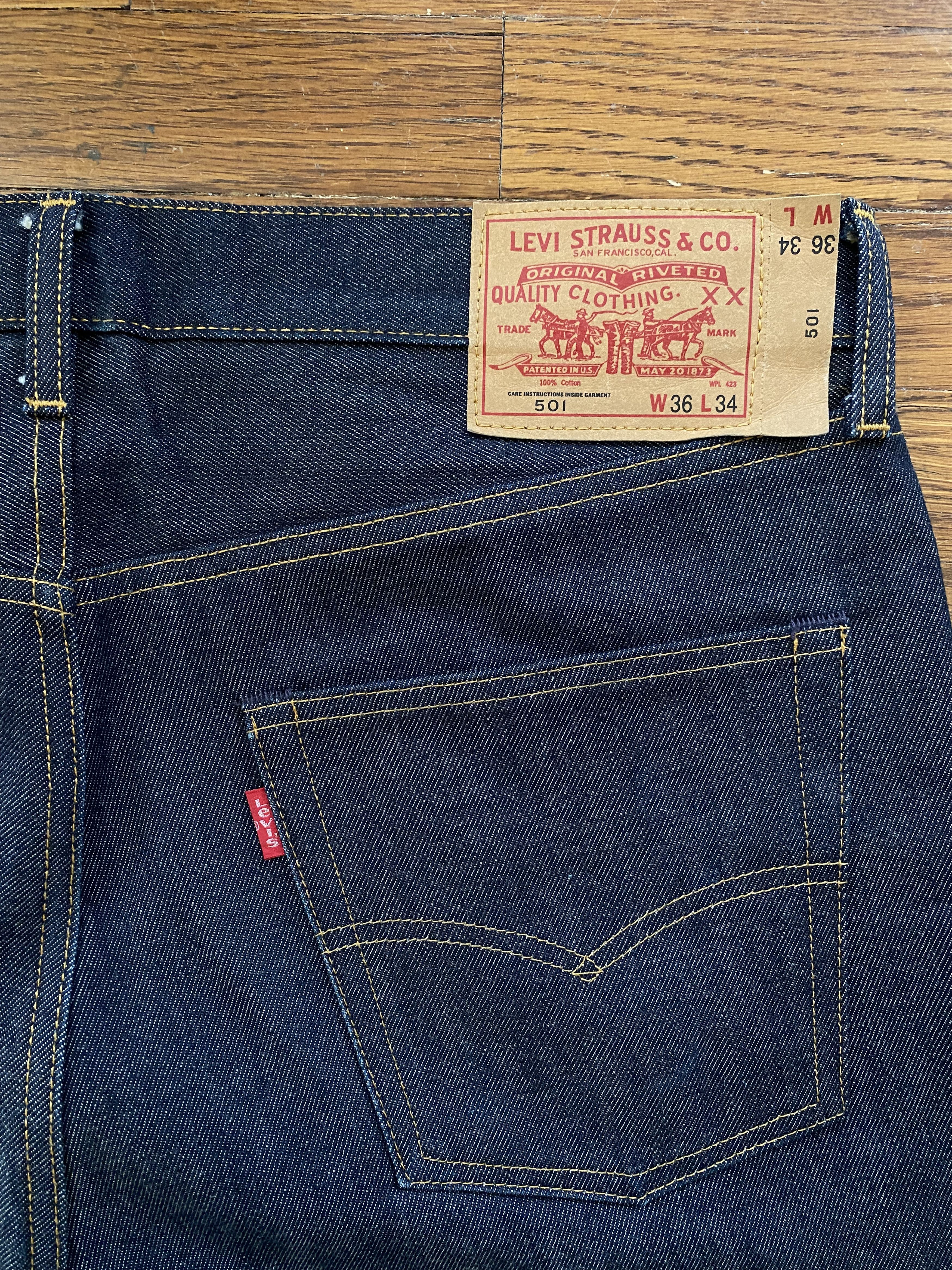 Levi's × Levi's Vintage Clothing × Vintage 1954 501® Original Fit Selvedge Men's Jeans Size US 36 / EU 52 - 6 Thumbnail