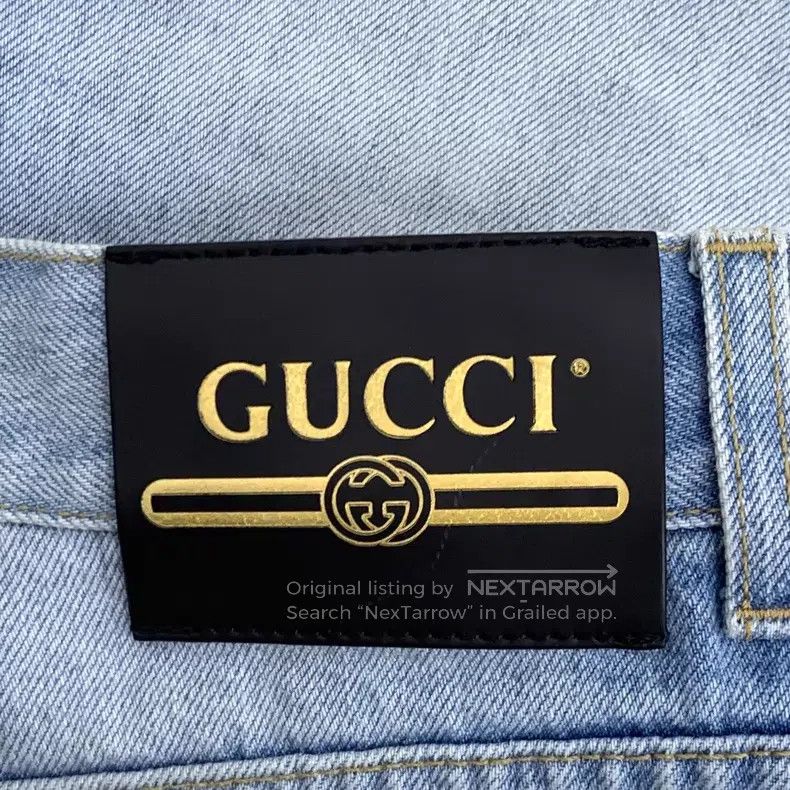 Gucci Gucci Light blue washed cotton Doraemon embroidery casual Size 28" / US 6 / IT 42 - 6 Thumbnail