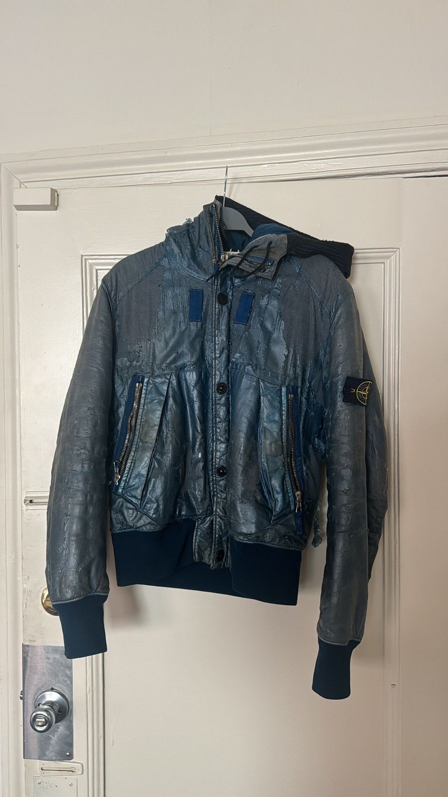 Stone Island Stone Island Coated Archive Cotton Raso Gommato Jacket Size US S / EU 44-46 / 1 - 1 Thumbnail