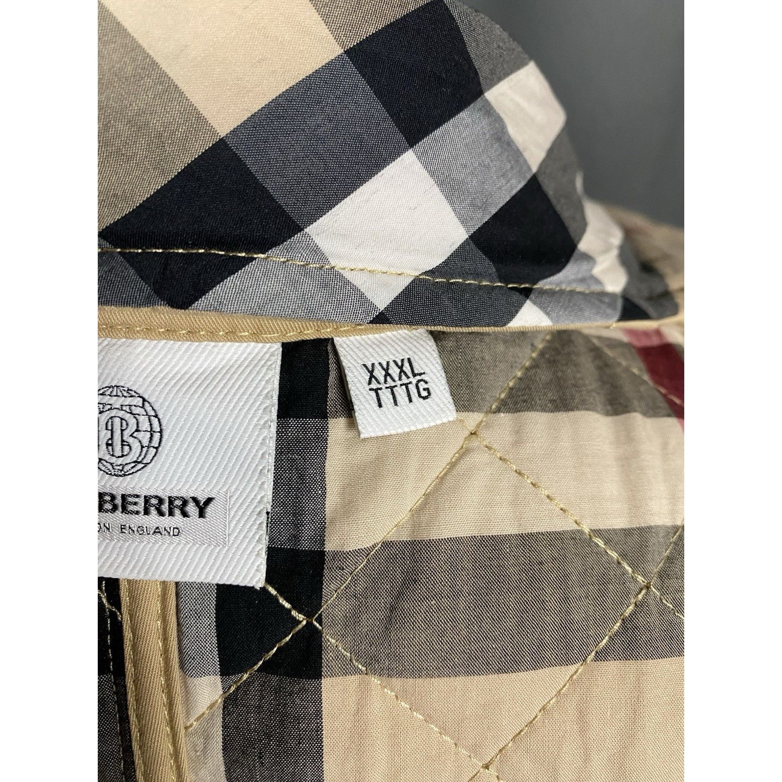 Burberry Burberry Nova Check RECENT Women's Beige Quilted Jacket Size Size 3XL / US 20-22 - 13 Thumbnail