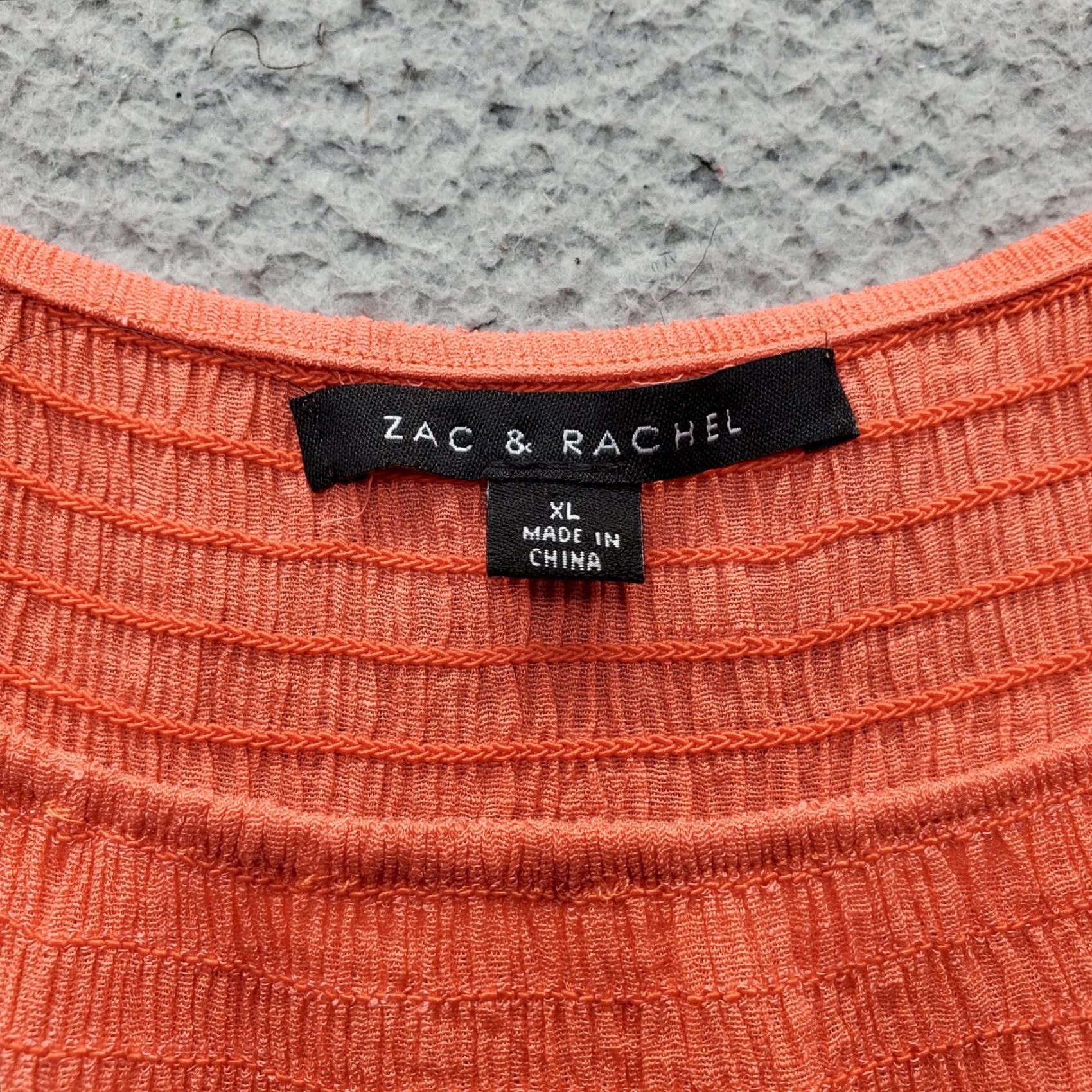 Vintage Zac & Rachel Womens XL Orange Flutter Sleeve Blouse Top - Boho Smocked Detail Shirt Size XL / US 12-14 / IT 48-50 - 5 Thumbnail
