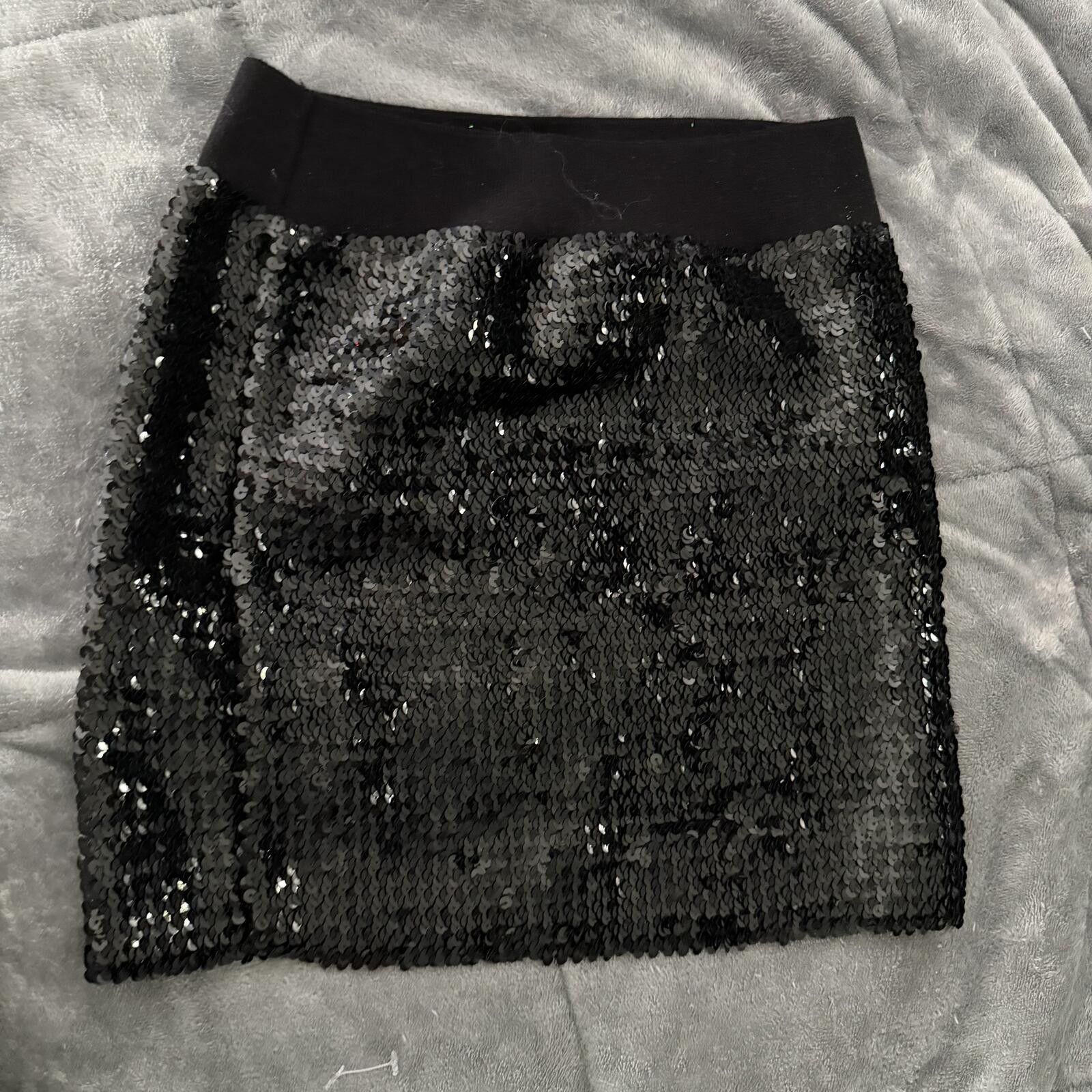 Other Lily White Black Sequin Mini Skirt Size M Size 32" / US 10 / IT 46 - 6 Thumbnail