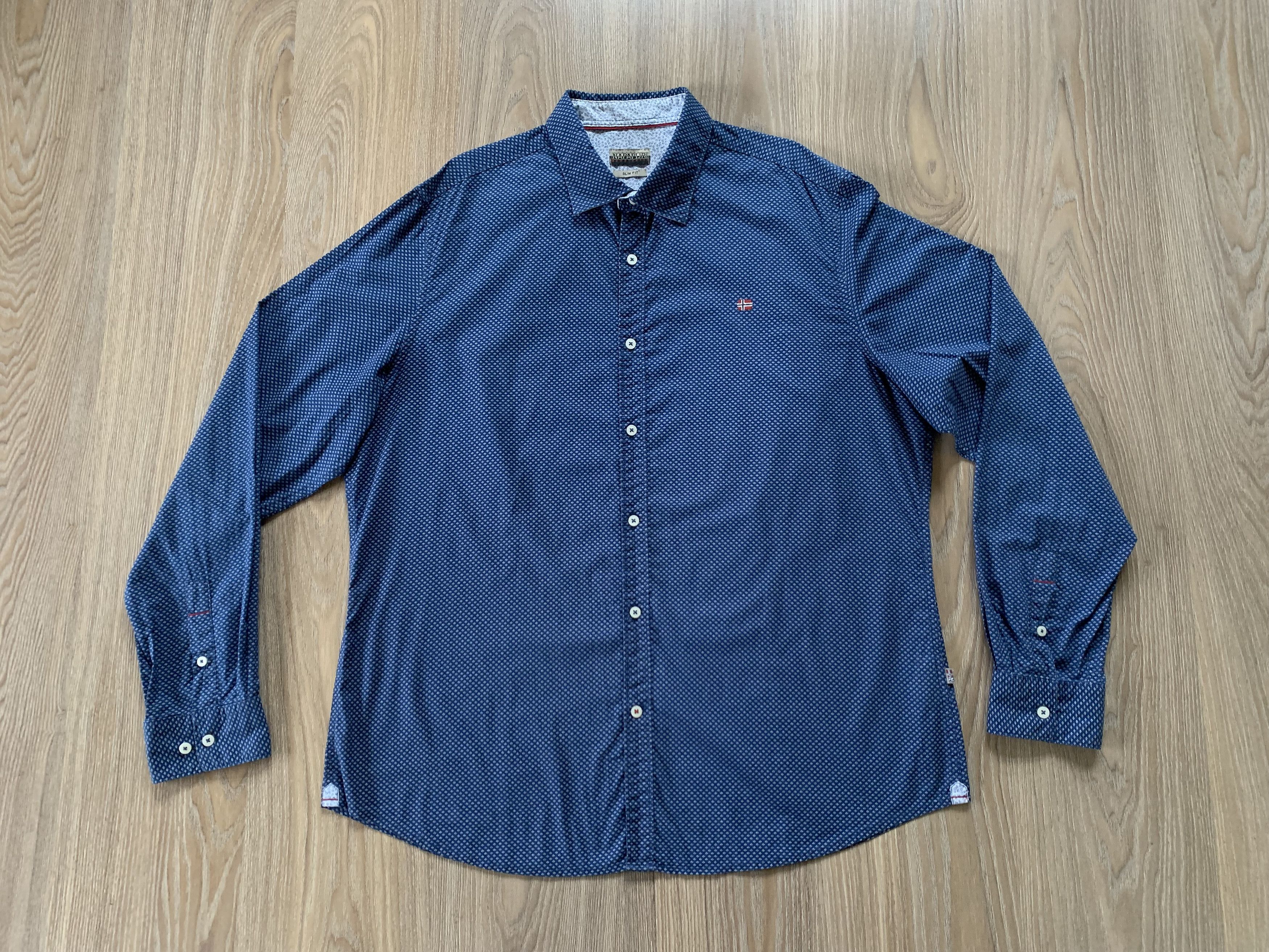 Napapijri Napapijri Blue Long Sleeve Shirt Size US XXL / EU 58 / 5 - 2 Thumbnail