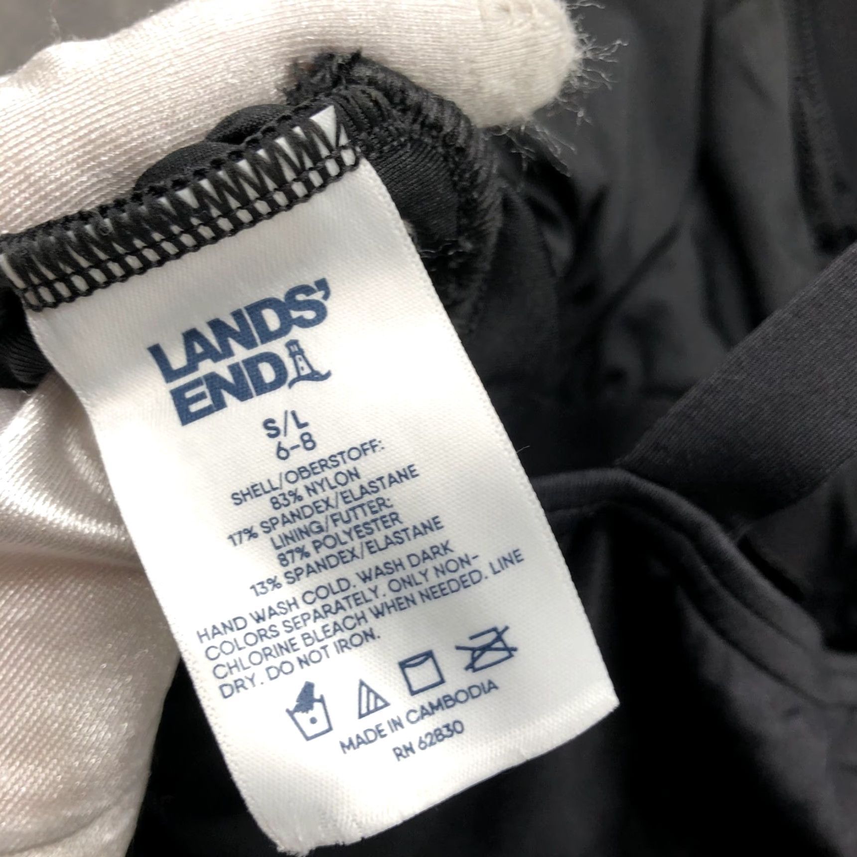 Lands' End Lands' End Swim Dress Womens S (6-8) Black Padded Surplice One Piece Cami Swim Top Style Tank Swimming Dress Shirt? Size S / US 4 / IT 40 - 6 Thumbnail