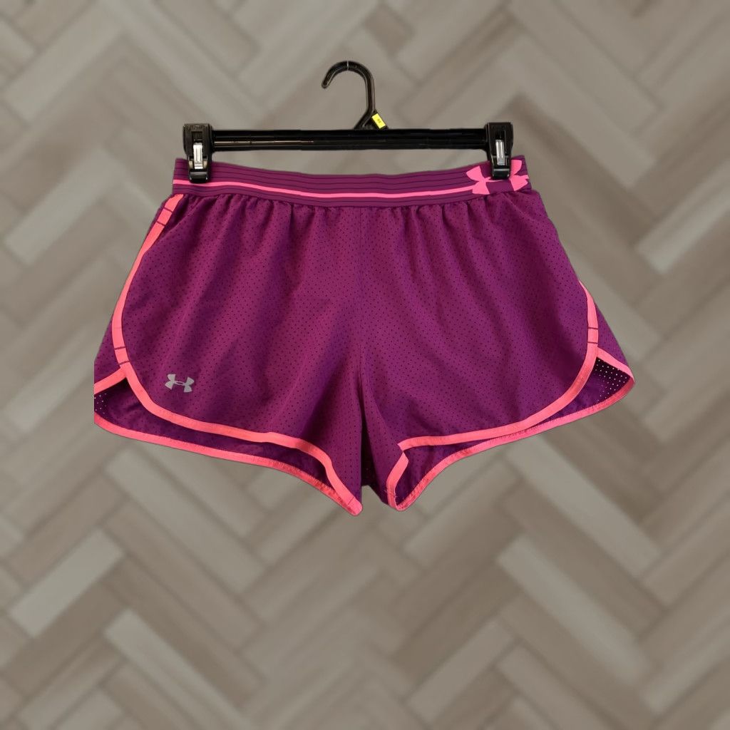 Under Armour Under Armour Women's Running Shorts Purple M Vented 86-59 Regular Inseam 3.5 in Athletic Logo Built In Brief Size 32" / US 10 / IT 46 - 1 Thumbnail