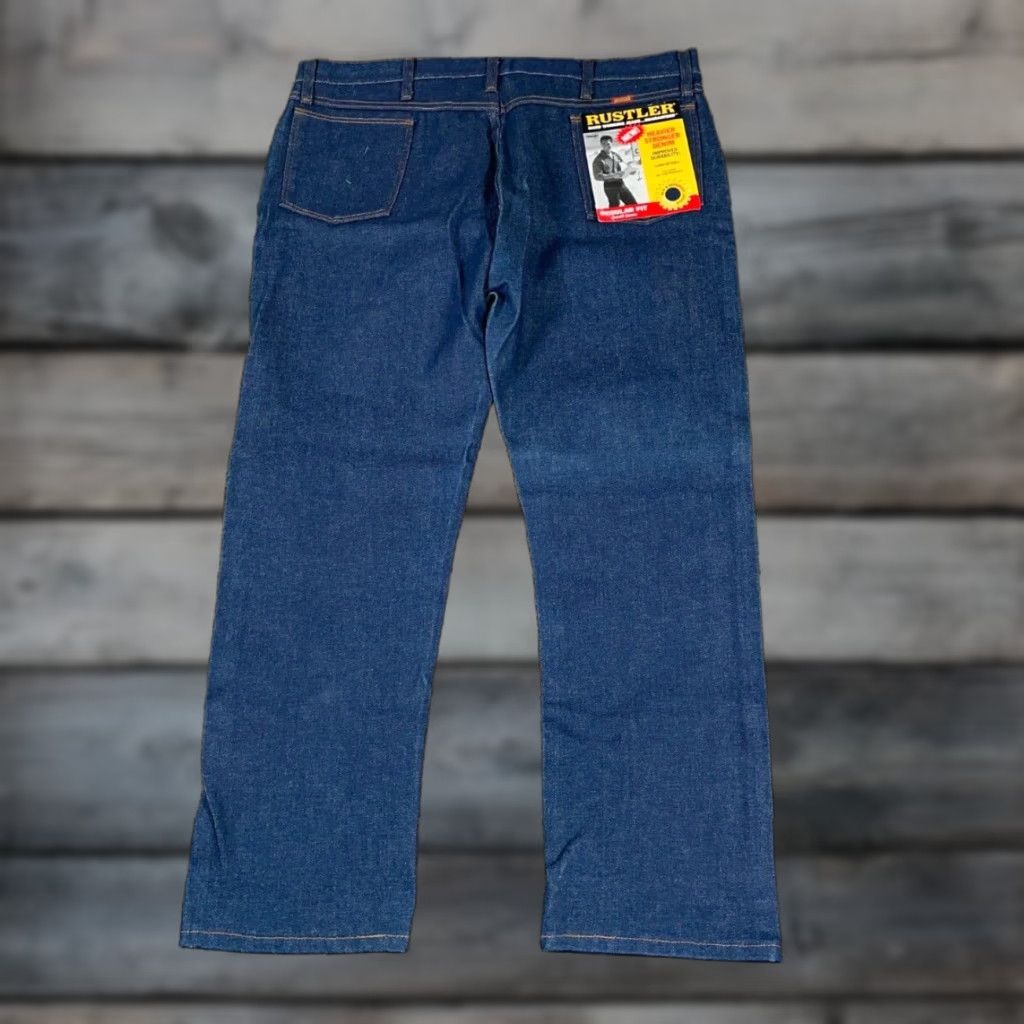 VINTAGE Rustler Men's Jeans Bootcut Fit 40 x 29 Denim 80s USA Made