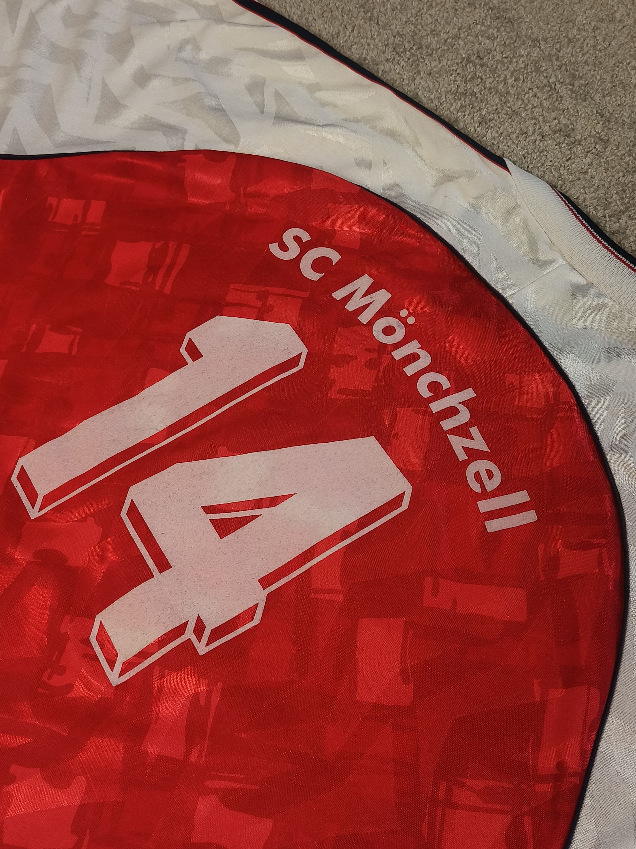 Adidas × Vintage Adidas SC Mönchzell #14 Football Jersey Geometric Pattern Size US XL / EU 56 / 4 - 5 Thumbnail