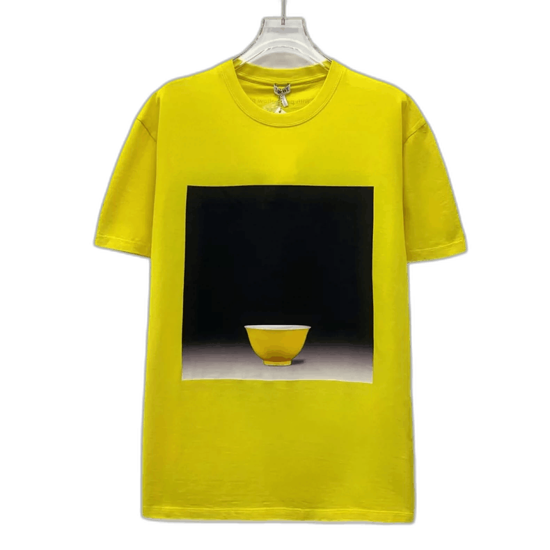 Yellow Graphic Print Cotton Short Sleeve T-Shirt