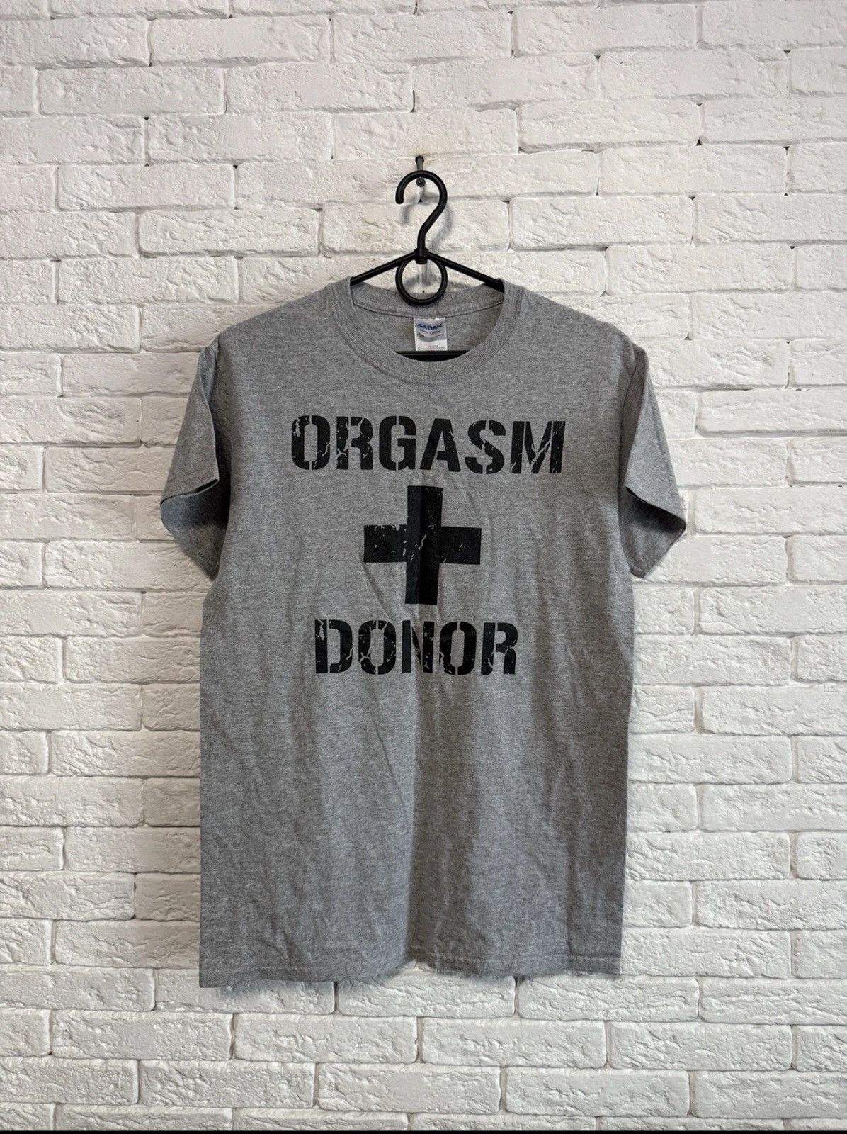 Gildan Humor Merch T-shirt Orgasm Donor Gildan Sz S Size US S / EU 44-46 / 1 - 1 Thumbnail