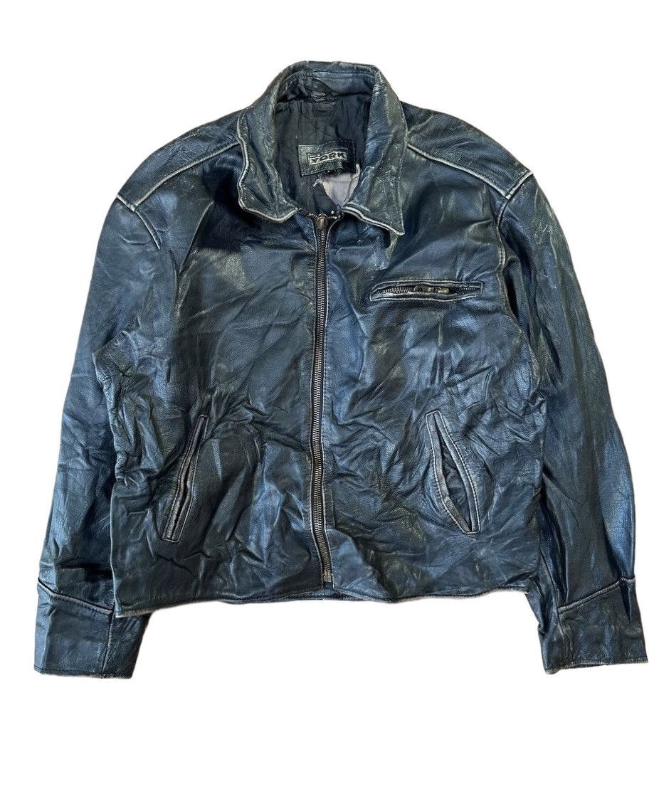 image of Leather Jacket x Vintage VTG York Leather Bikes Jacket in Black, Men's (Size Small)