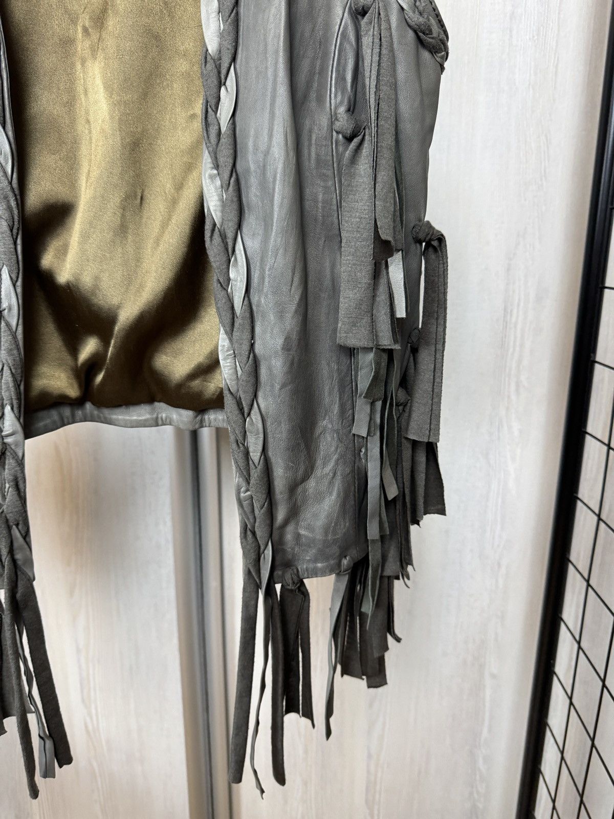 Genuine Leather Goosecraft grey leather avant garde vest women’s Size S / US 4 / IT 40 - 4 Thumbnail