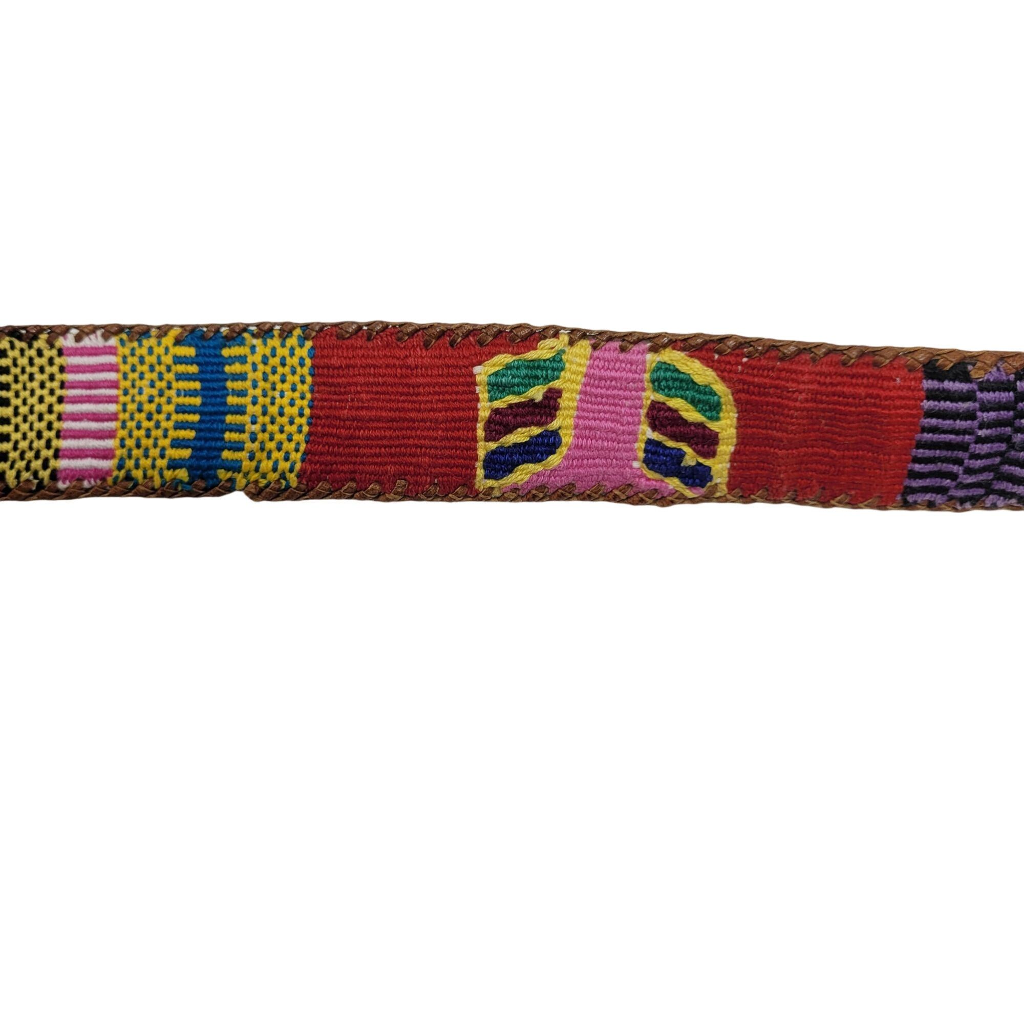 Vintage Vintage Handwoven Leather Patchwork Textile Belt M Southwest Size ONE SIZE - 10 Thumbnail
