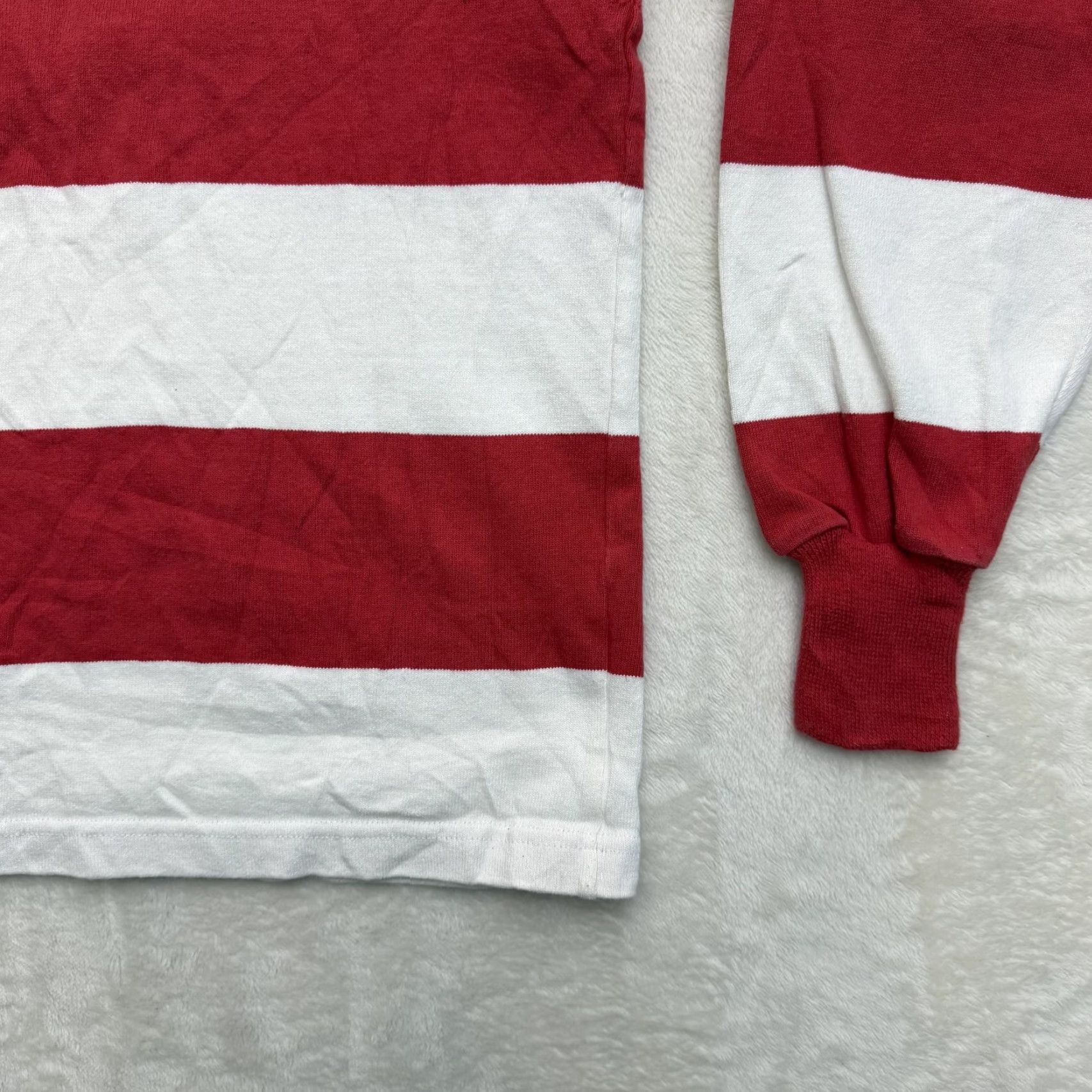 Barbarian Barbarian Rugby Polo Shirt Mens Small Red White Stripe Long Sleeve Cotton Canada Size US S / EU 44-46 / 1 - 6 Thumbnail