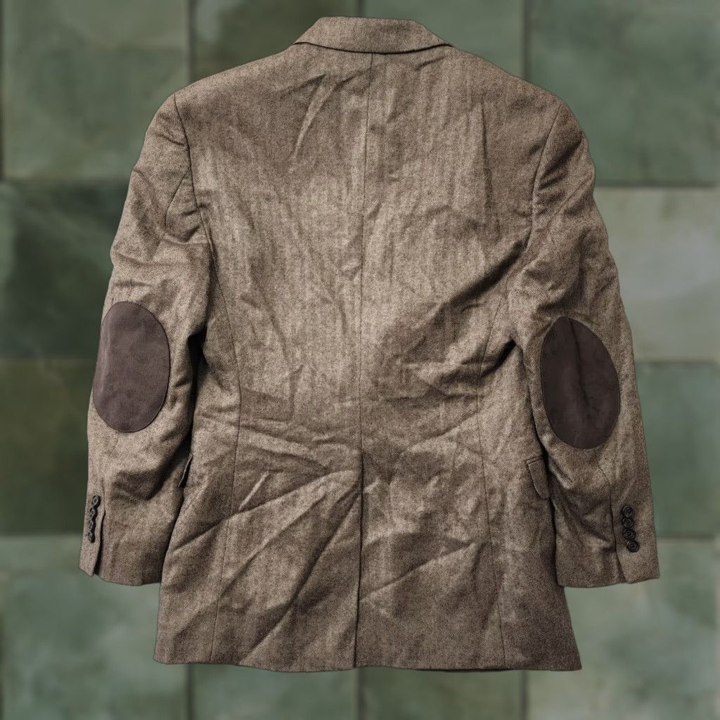 VINTAGE Ralph Lauren Polo Blazer Mens 40 R Brown Wool Cashmere Coat Elbow Patch 2 Button Mens