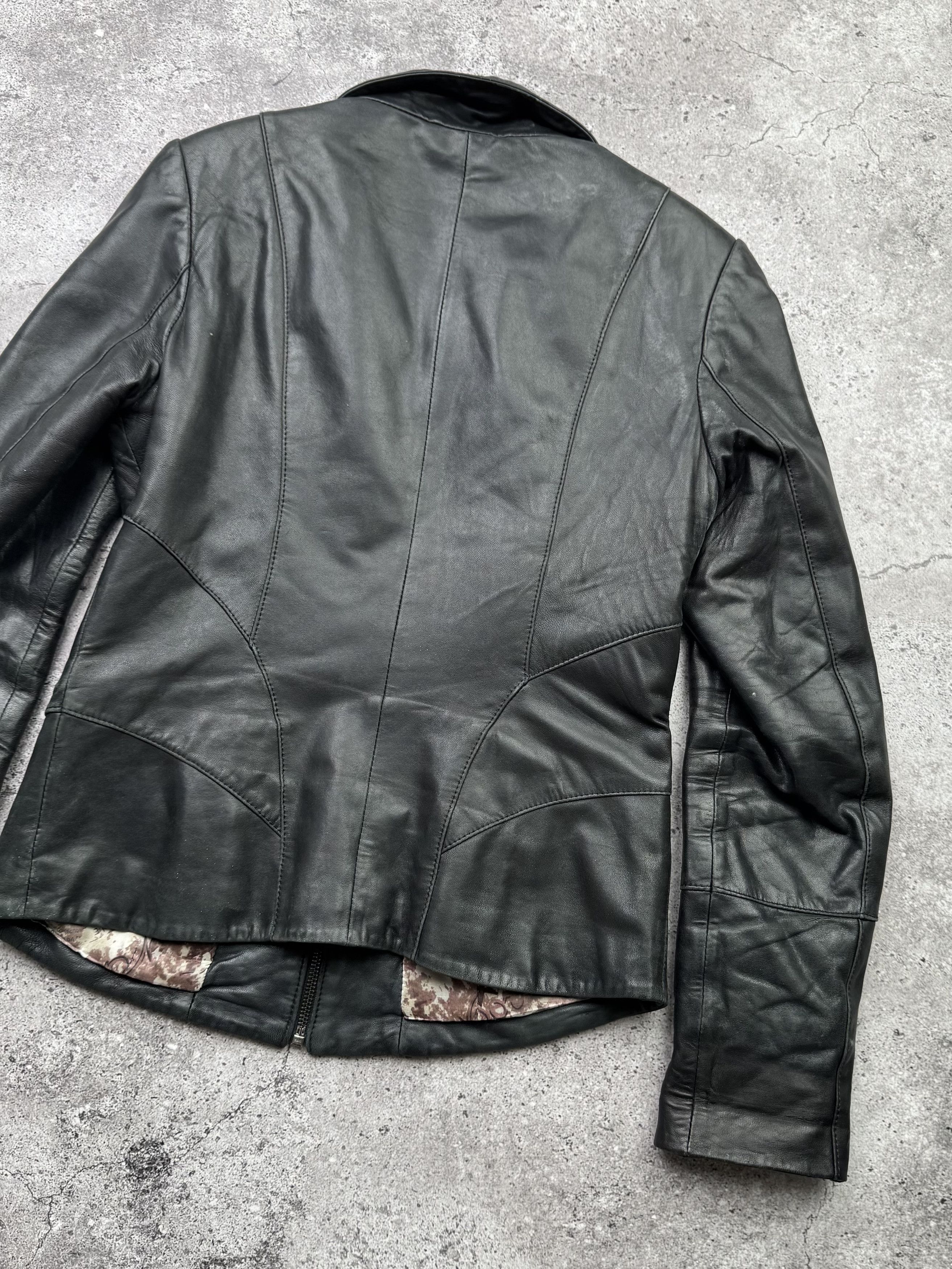 Vintage Vintage Cropped Leather Jacket With Zipper C640(V35) Size M / US 6-8 / IT 42-44 - 13 Thumbnail