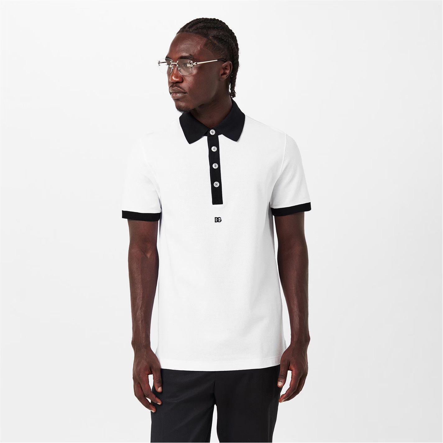 Dolce & Gabbana o1g2r1mq0426 Short Sleeve Polo Shirt in White Size US M / EU 48-50 / 2 - 4 Thumbnail